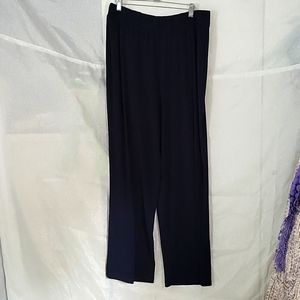 Susan Graver navy, polyester/spandex, flowy long pants